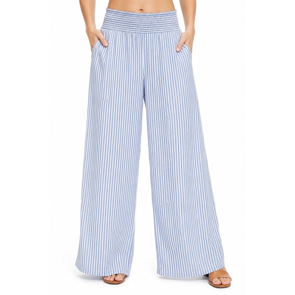 Celebrity Pink Blue & White Striped Wide Leg Pants